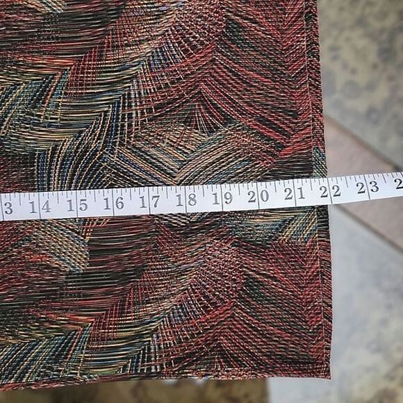 Vtg crimped dark red abstract palm print sleeveless blouse - Picture 8 of 8